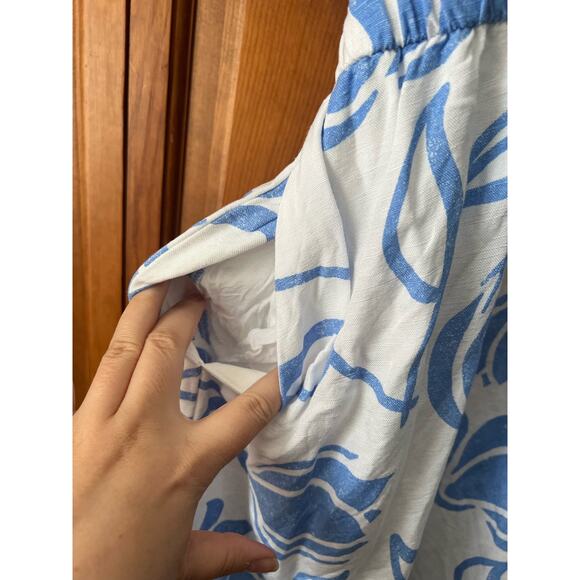 Lane Bryant Womens Flutter-Sleeve Tie-Back Floral Linen Blend Midi Dress Size 24 - Picture 7 of 14